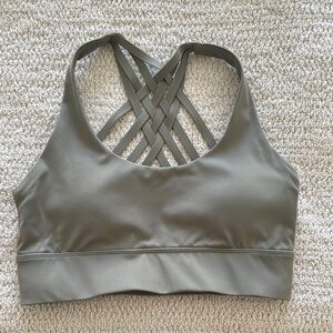 NVGTN Green Sports Bra with Racerback Design